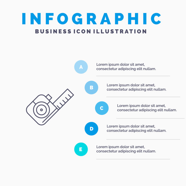 用5号卷尺测量工具线的图标图片下载