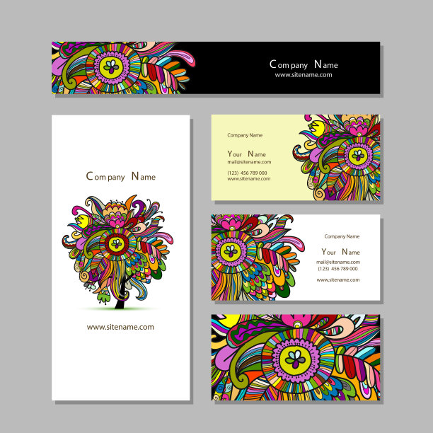 名片设计花的背景图片下载