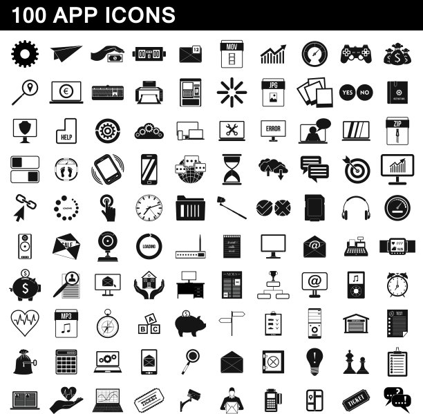 100个App图标简约风格合集图片下载