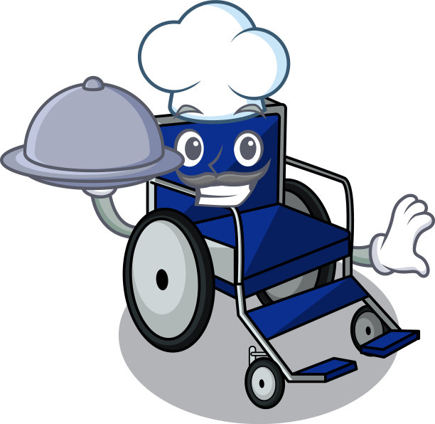 医院里的卡通轮椅厨师图片下载