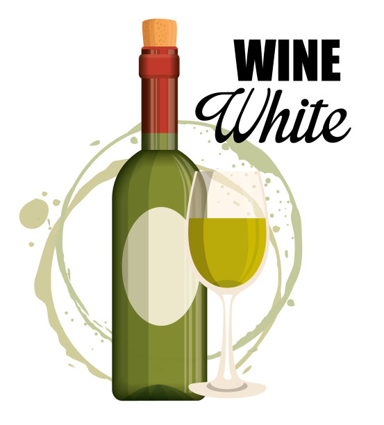 红酒瓶和杯子的标签图片下载