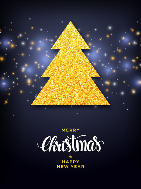 圣诞树与闪光填充背景图片下载