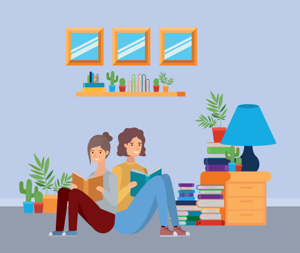 家庭自习室与书籍设计图片下载