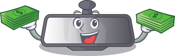 带钱袋的卡通车后视镜图片下载