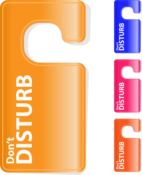 酒店房间的门衣架传单标签图片下载