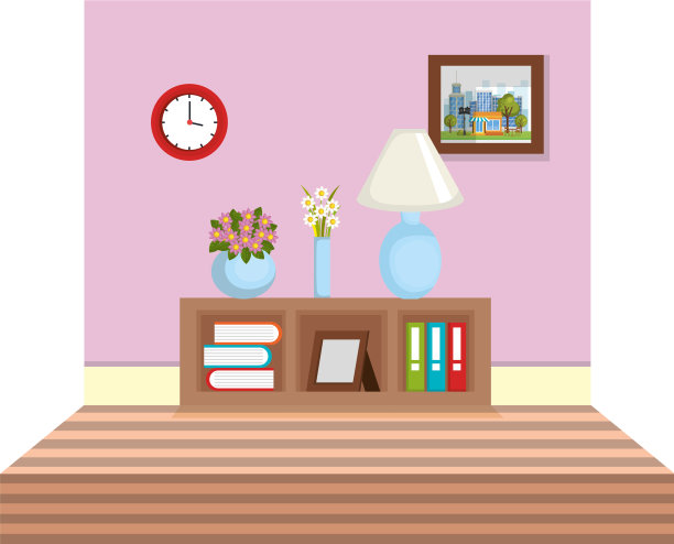 带书架的图书馆房间图片下载