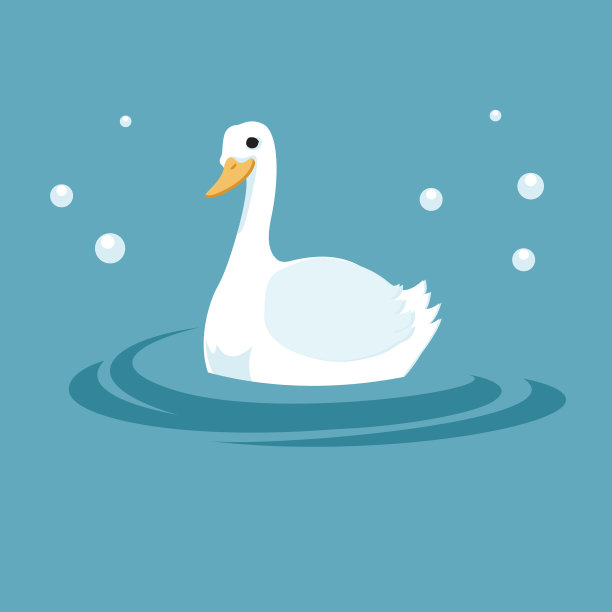 跳动的湖面上的白鸭子图片下载