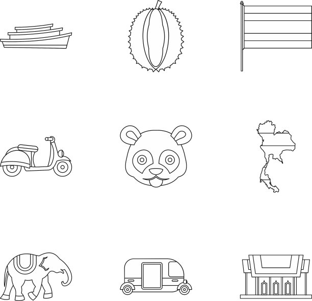 泰国图标设置轮廓样式图片下载