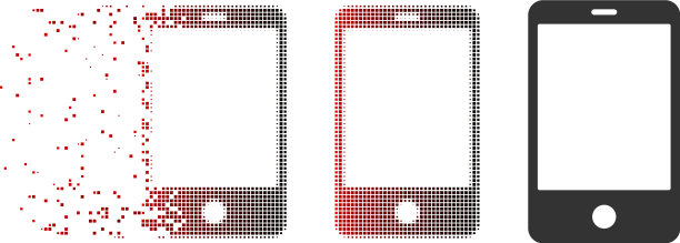 拆分像素半色调智能手机图标图片下载