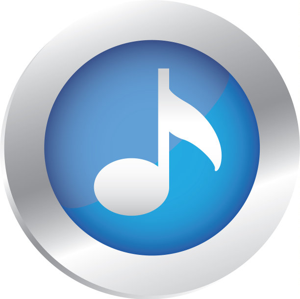 带有音符的彩色圆形纹章图片下载