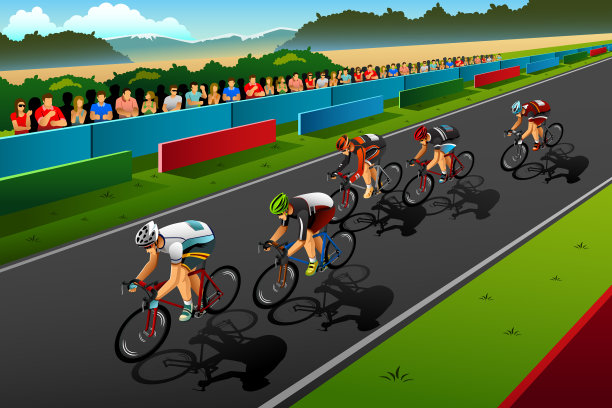 人们在比赛中骑自行车图片下载