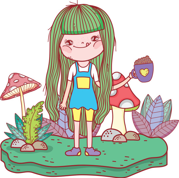 小女孩在风景中图片下载