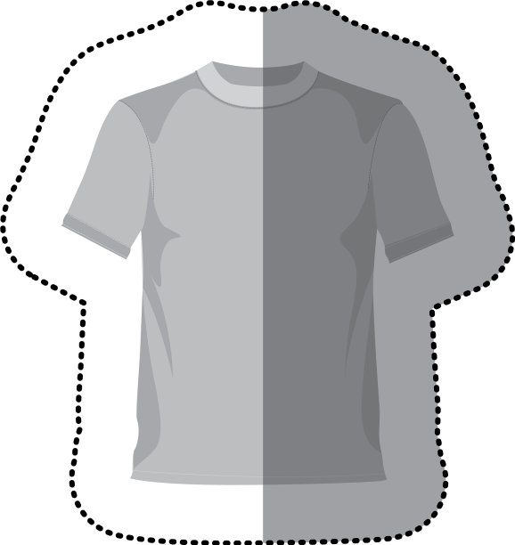 贴纸灰色轮廓与男性t恤图片下载