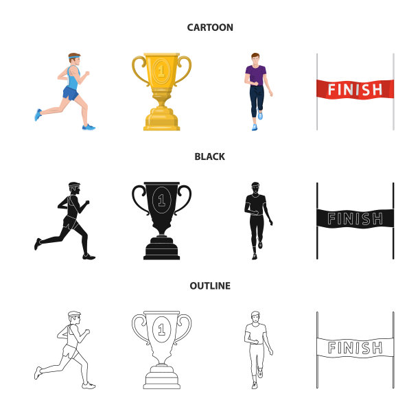 运动孤立对象与优胜者标志的集合图片下载