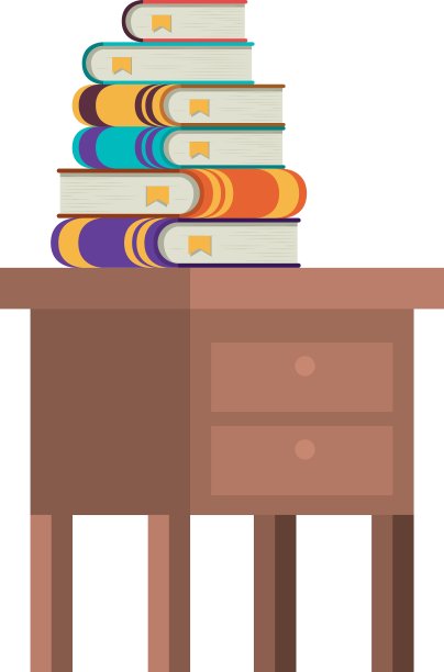 孤立的书在桌子上设计图片下载