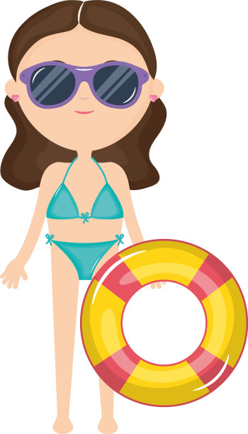 穿着泳衣，飘浮在水上的漂亮女人图片下载