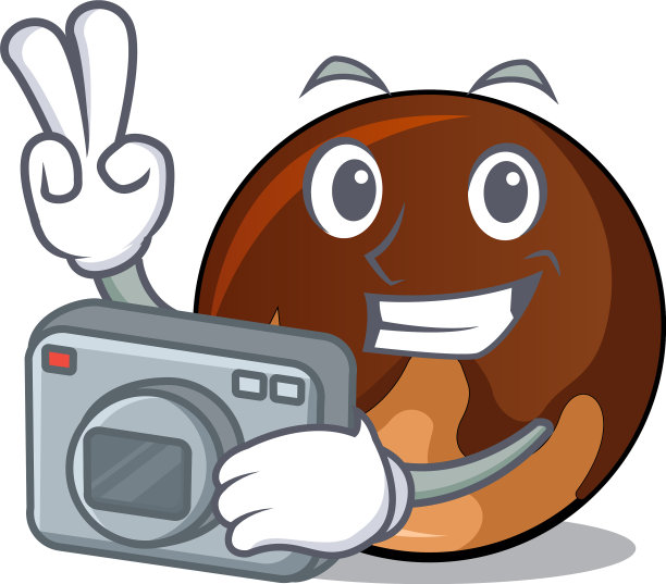 摄影师巧克力甜甜圈卡通吉祥物图片下载