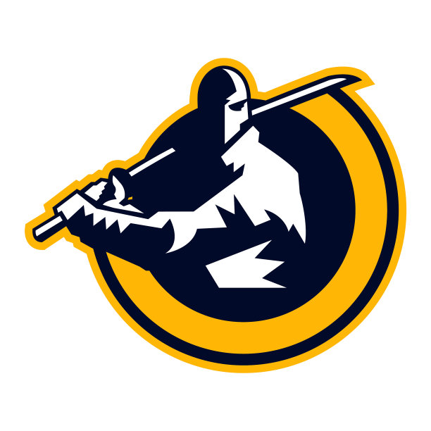 标志忍者武士在剑的阴影下图片下载