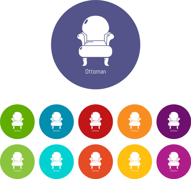 复古扶手椅图标设置颜色图片下载