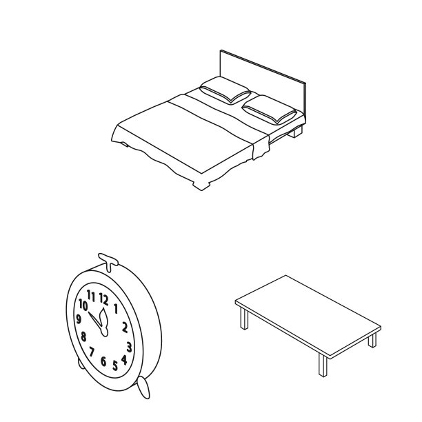 隔离对象的卧室和房间标志图片下载