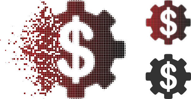 分解像素半色调开发成本图标图片下载