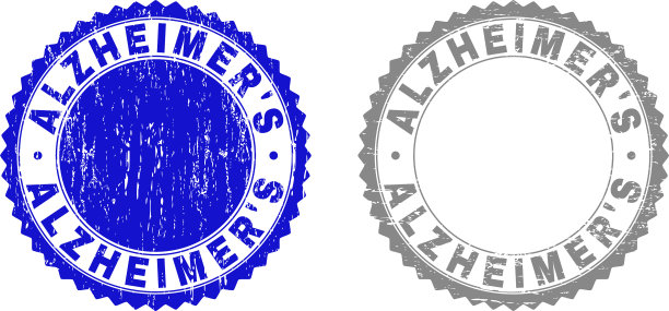 有纹理的阿尔茨海默氏症患者刮伤了邮票图片下载