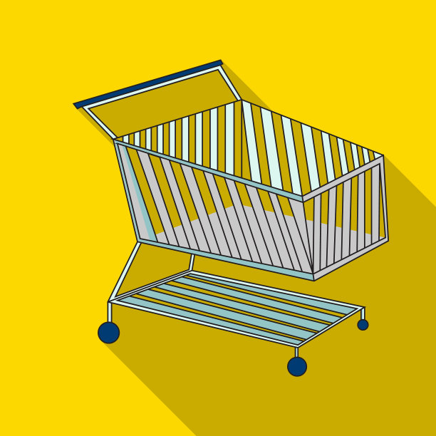 购物车图标在扁平风格孤立上图片下载