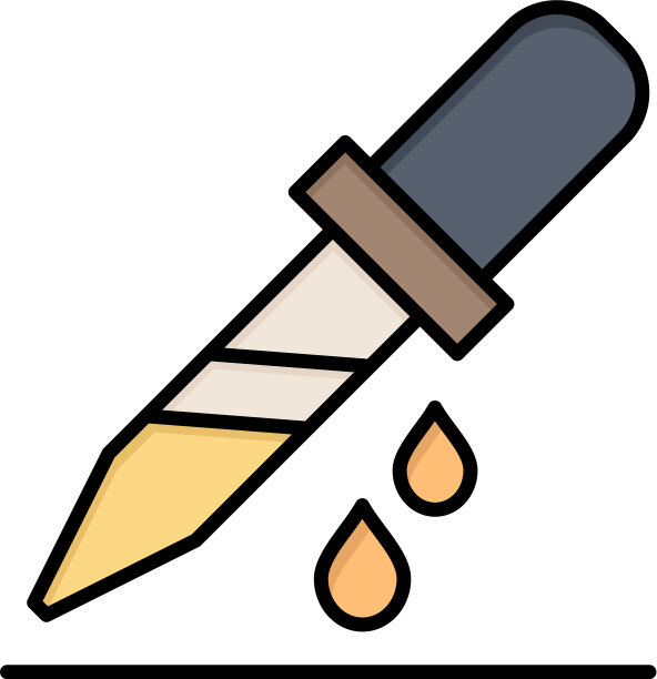 药水滴管药品平面彩色图标图片下载