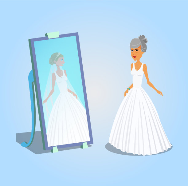 穿着婚纱的老妇人图片下载