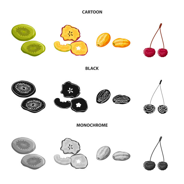 孤立对象食品和生标志食品集图片下载