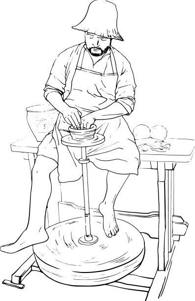 职业男性民族陶工图片下载