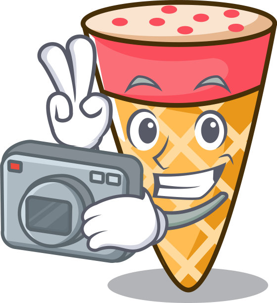 摄影师冰淇淋色调吉祥物卡通图片下载