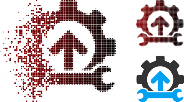 消失像素半色调齿轮集成工具图片下载