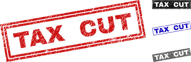 垃圾减税纹理矩形邮票印章图片下载