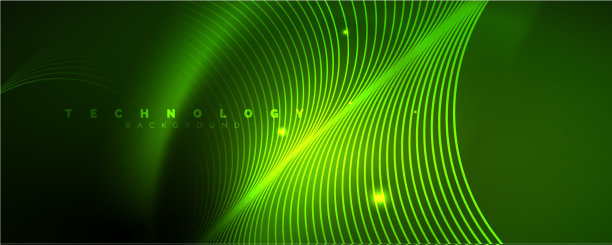 闪亮的霓虹灯线条模板-北极光图片下载