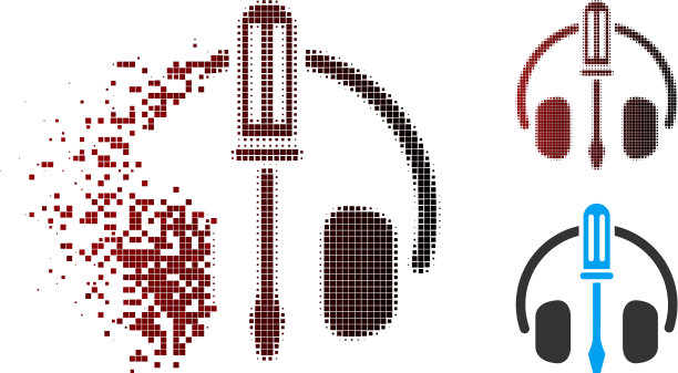 分散像素半色调耳机调谐图片下载