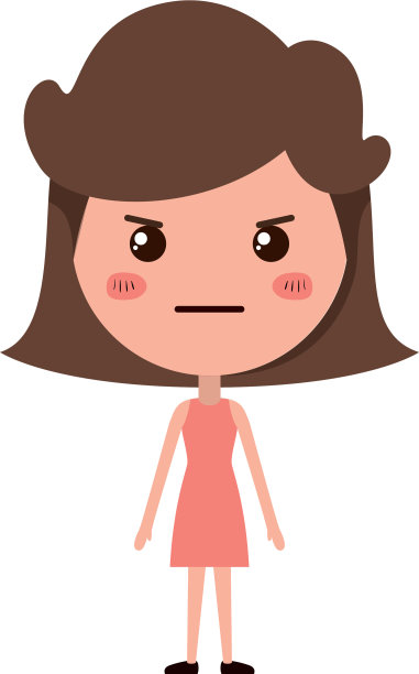 卡通女人愤怒卡哇伊的性格图片下载