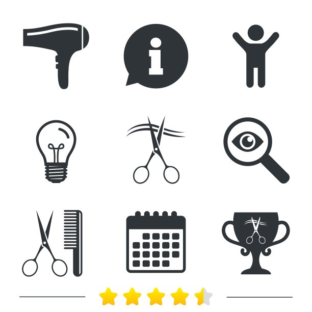 理发师的图标剪刀剪头发的符号图片下载