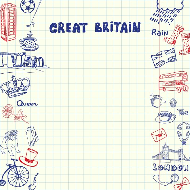 英国钢笔画的涂鸦收藏图片下载