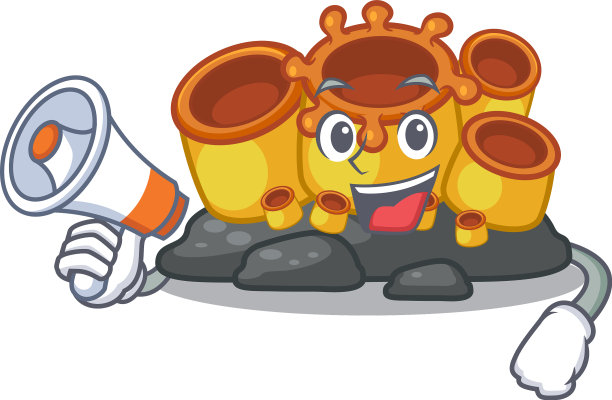 与扩音器微型橙色海绵珊瑚图片下载