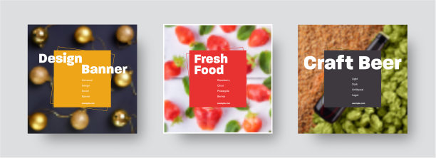 一组模板横幅与照片上图片下载