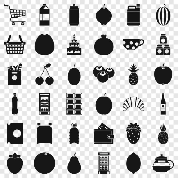 不同的饮料图标设置简单的风格图片下载