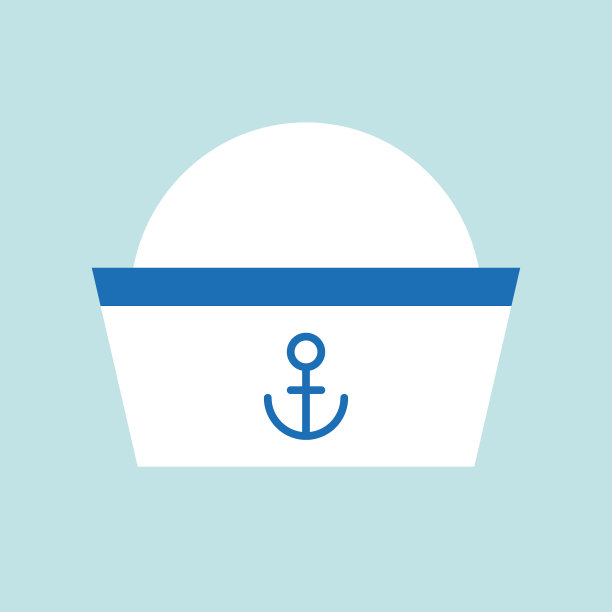 水手帽图标平面设计图片下载