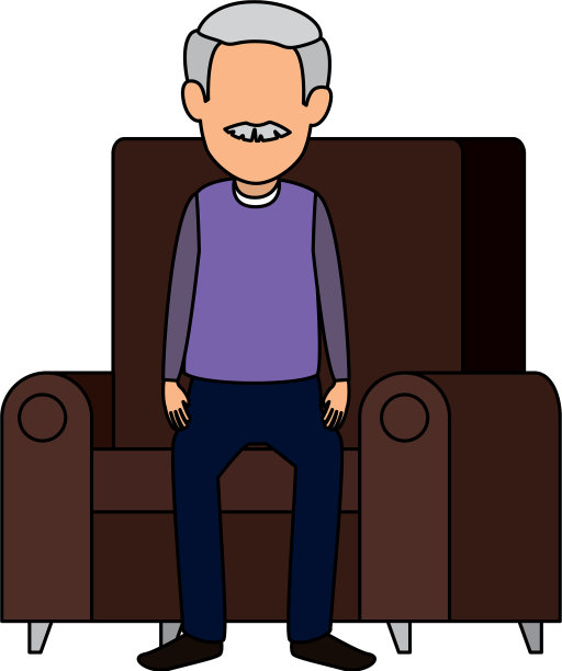 可爱爷爷在沙发上的化身角色图片下载