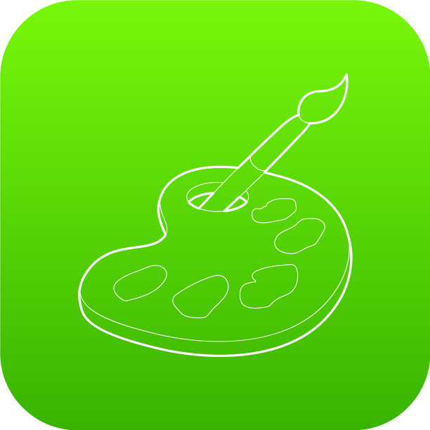 水彩和画笔图标轮廓风格图片下载