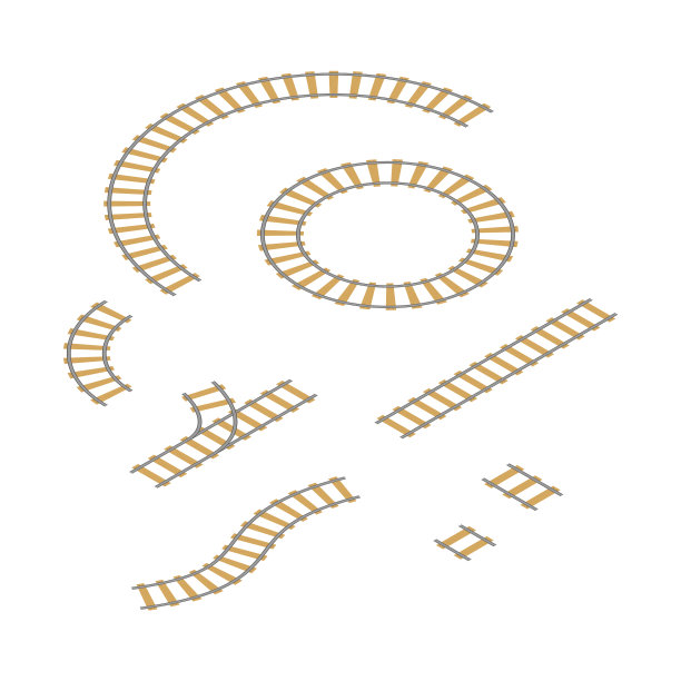 铁路元件部分设置隔离在白色图片下载