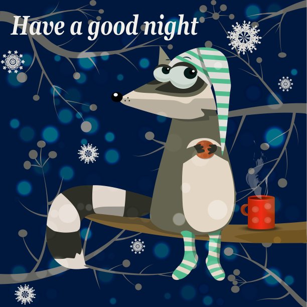 可爱的卡通浣熊图片下载