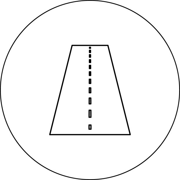 圆形隔离黑色道路图标图片下载