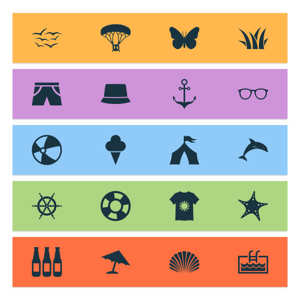 夏季图标设置与救生圈池蝴蝶图片下载