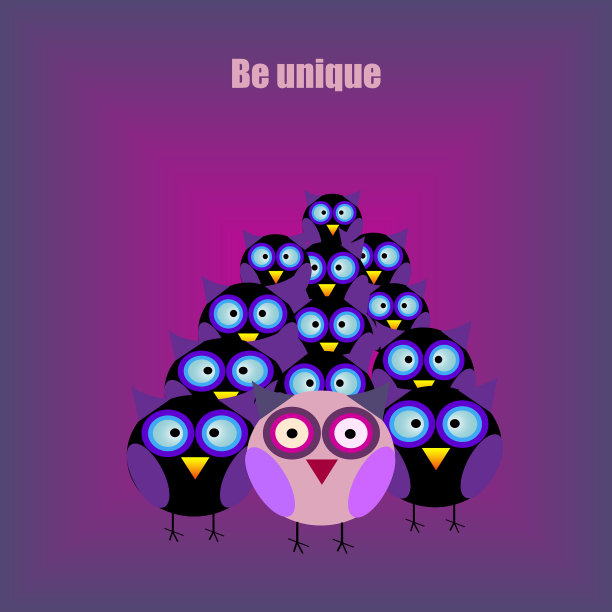 一组卡通猫头鹰和一个领袖图片下载